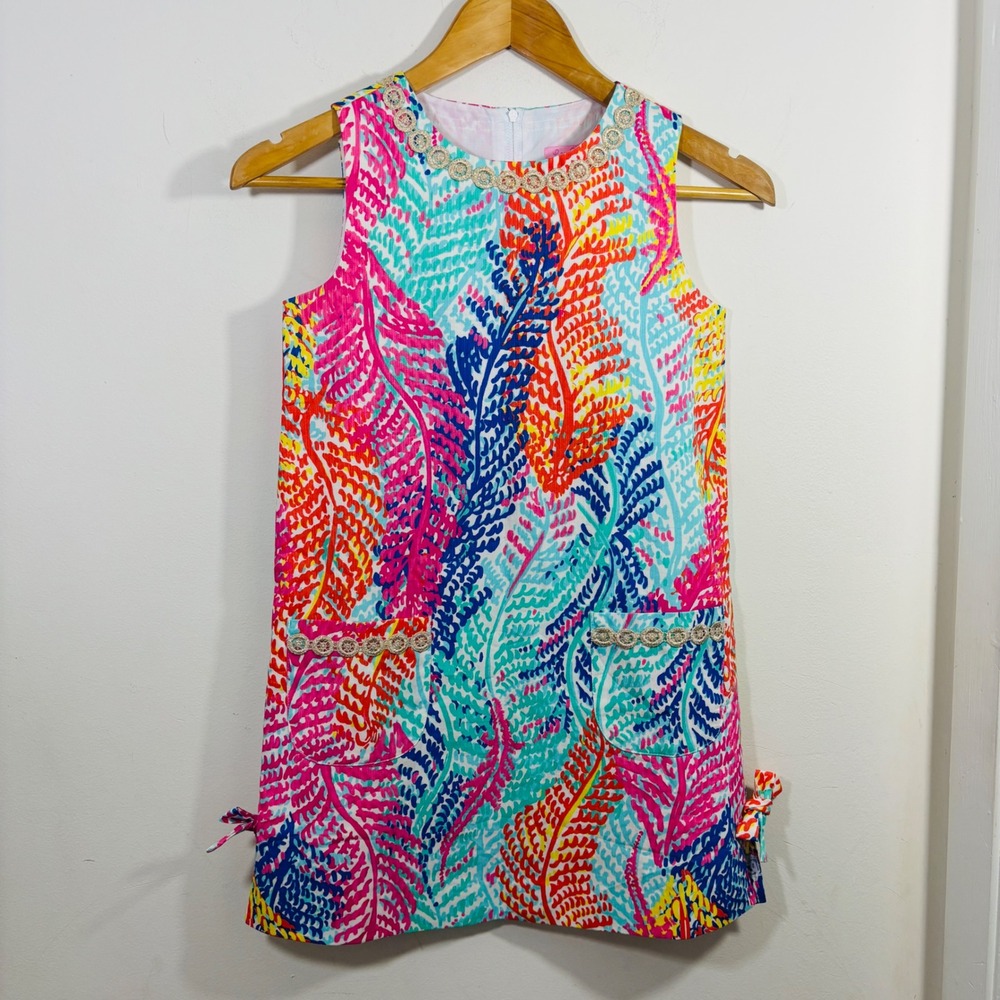Lilly Pulitzer Little Lilly Classic Shift‎ Dress Cameo White Electric Feel 10